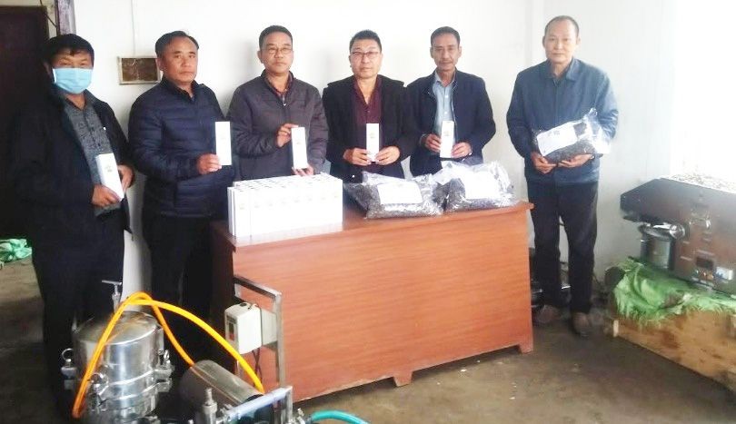 Directorate of Sericulture, Kohima staff and officials during the launch of Castor Oil Processing and Demonstration Unit at Directorate of Sericulture, Kohima.